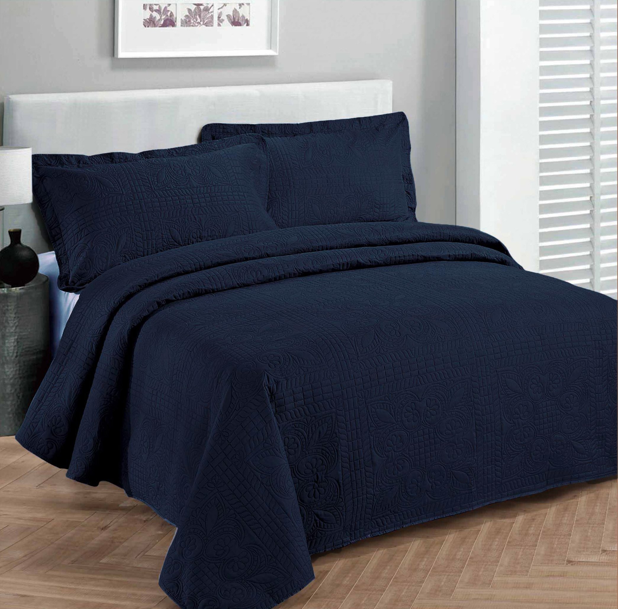 Colcha de Cama de Lujo Fancy Collection -Azul Marino