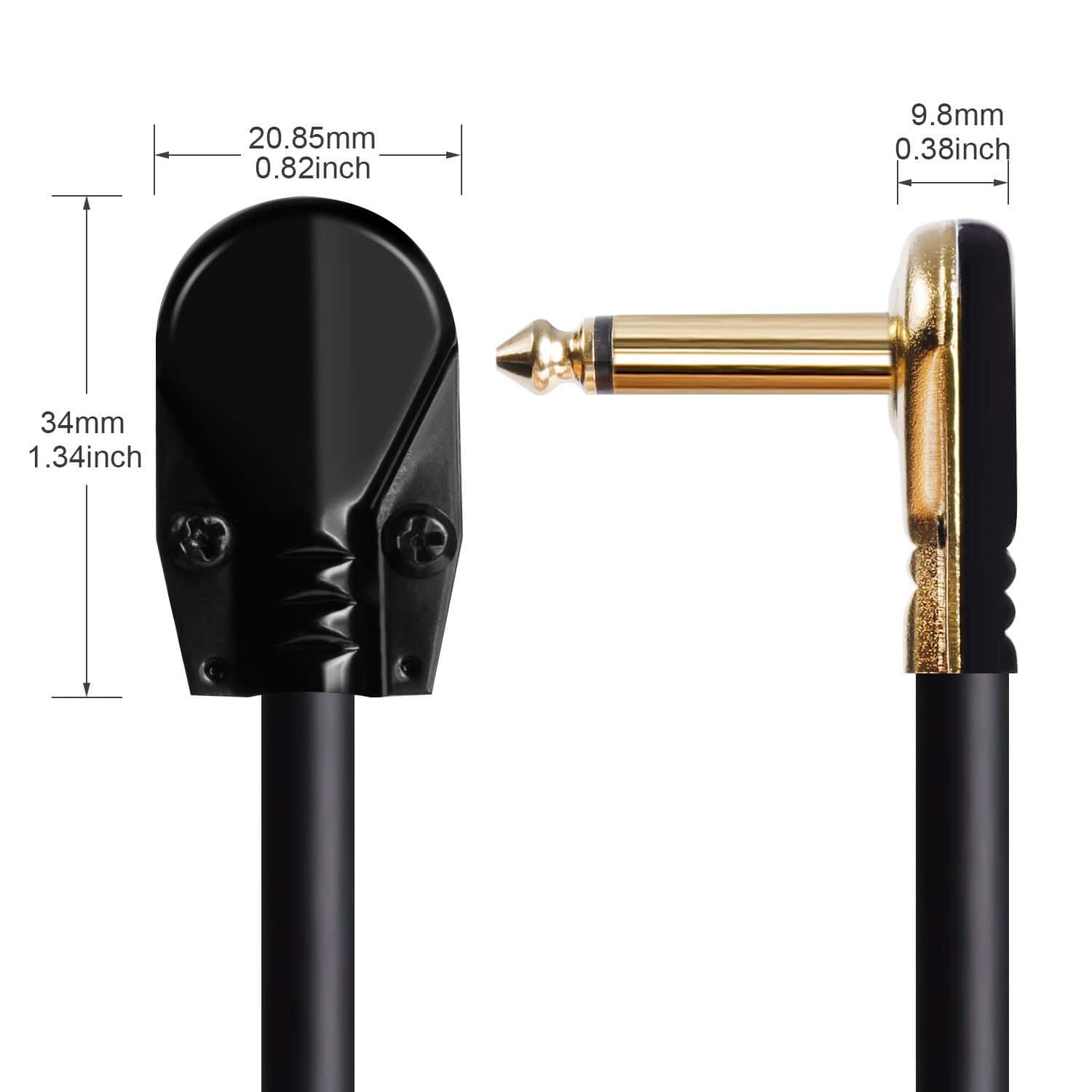 Cables de conexión para guitarra Donner ángulo recto de 6 - Imagen 4