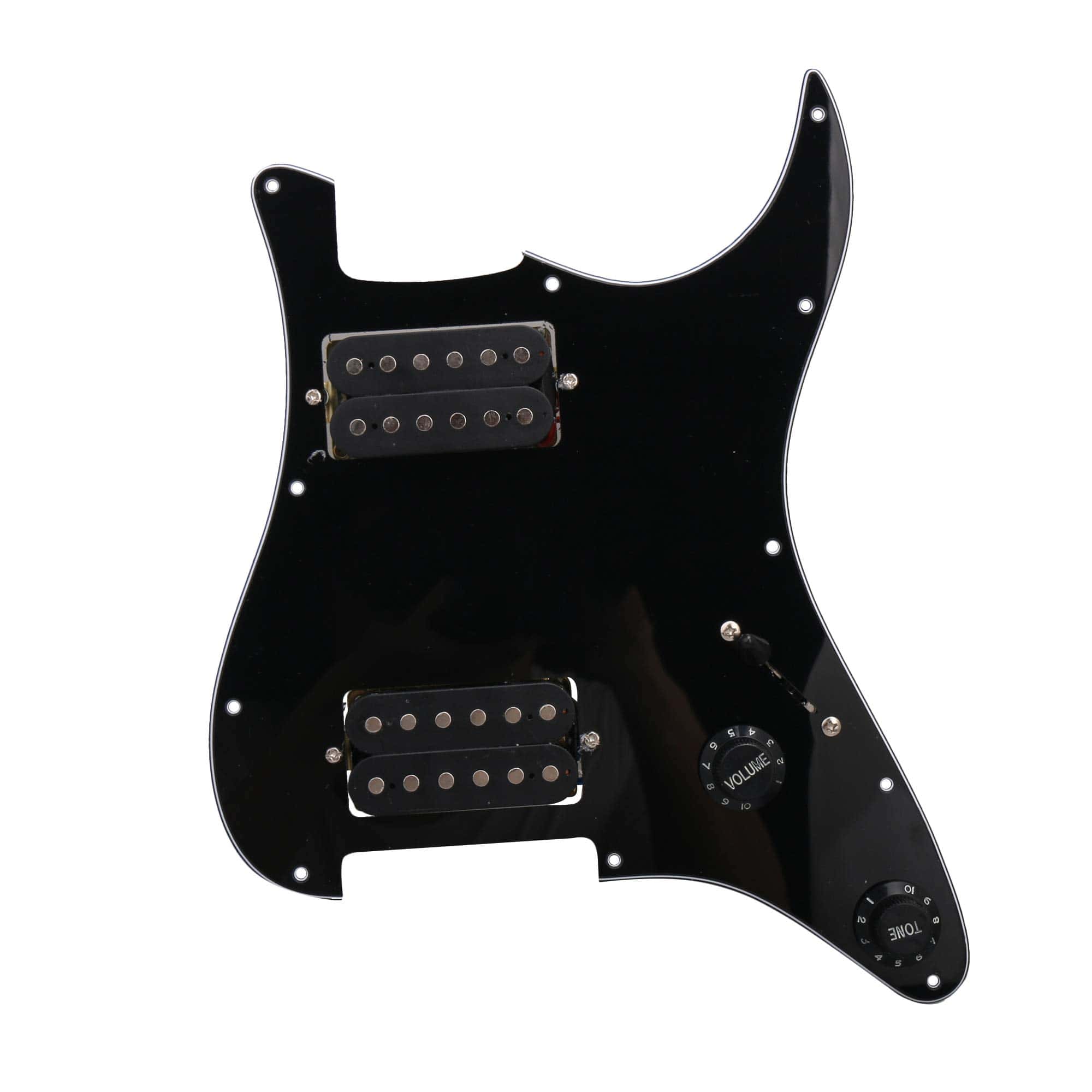 Yibuy 3Ply Black Loaded Pickguard HH Sets Dual Humbuckers