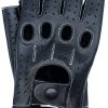 Guantes de Cuero Sin Dedos para Hombre Riparo -Negro/Hilo Bl