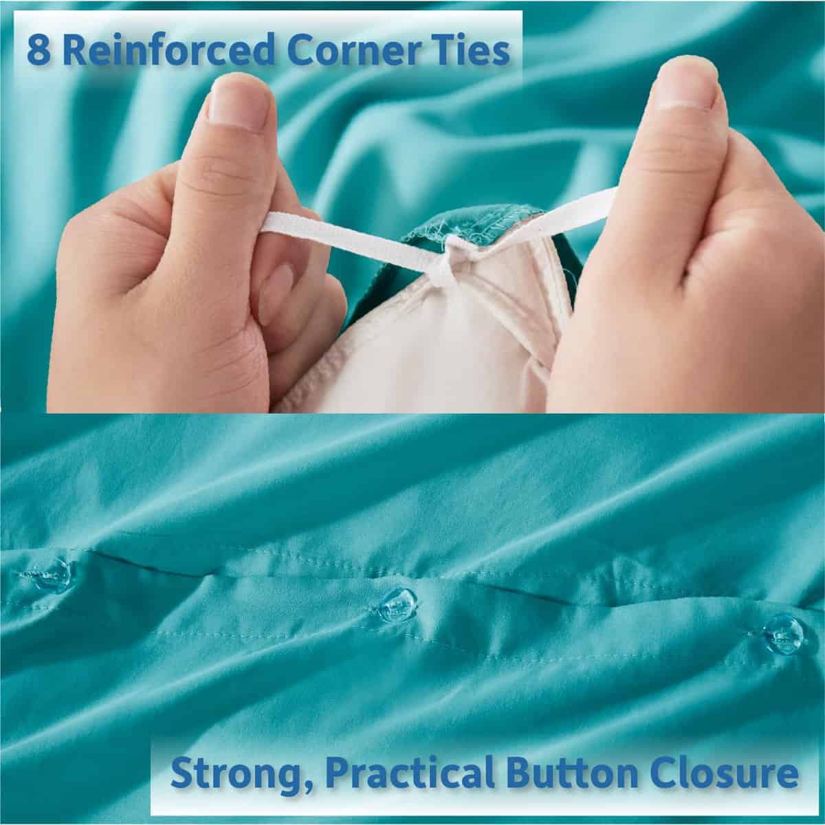 Juego de Funda de Edredón Nestl Teal Tamaño Completo - - Imagen 5