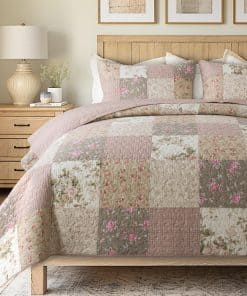 Juego de Colcha Acolchada en Patchwork de Algodón SLPR