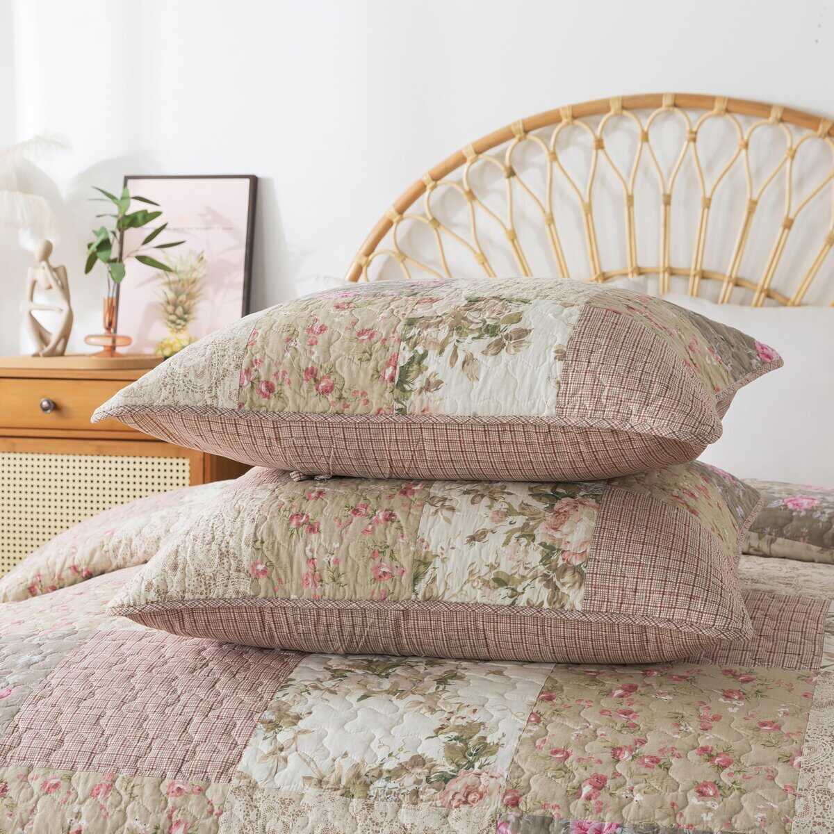 Juego de Colcha Acolchada en Patchwork de Algodón SLPR - Imagen 5