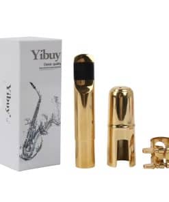 Boquilla de saxofón tenor en si bemol chapada en oro Yibuy