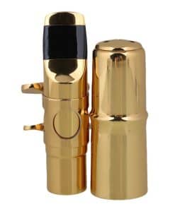 Boquilla de saxofón soprano en Si bemol de latón dorado