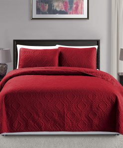 Colcha Acolchada Diamante Mk Collection Roja Nueva