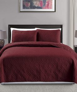 Mk Collection 3pc King/California King -Burgundy