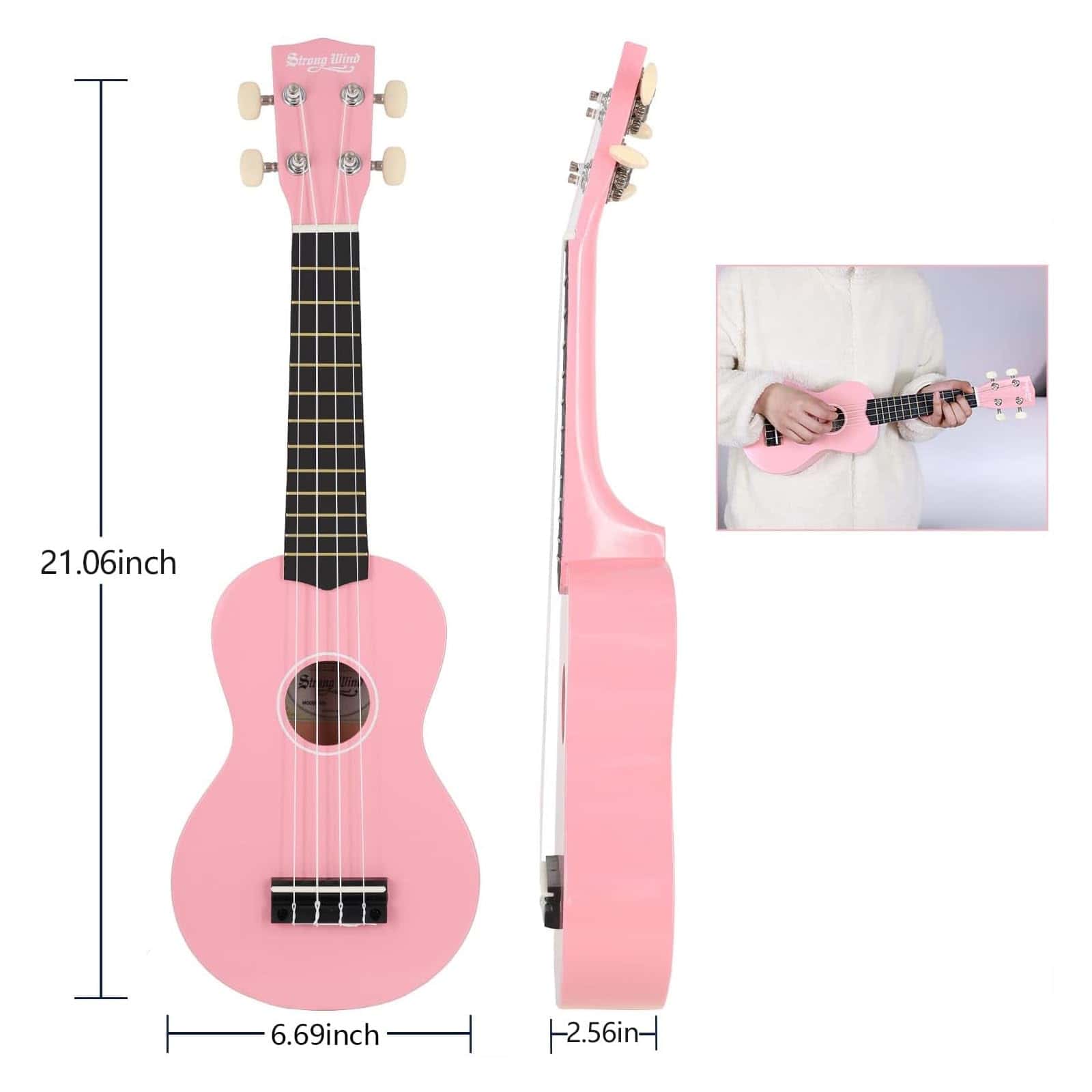 Ukelele Soprano Strong Wind de 21 pulgadas de Basswood para - Imagen 4
