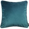 Funda de cojín decorativa de terciopelo color teal
