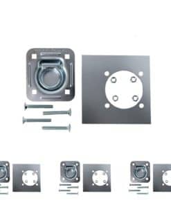 Cuatro Anillos encastrados de amarre con D, Anclas de