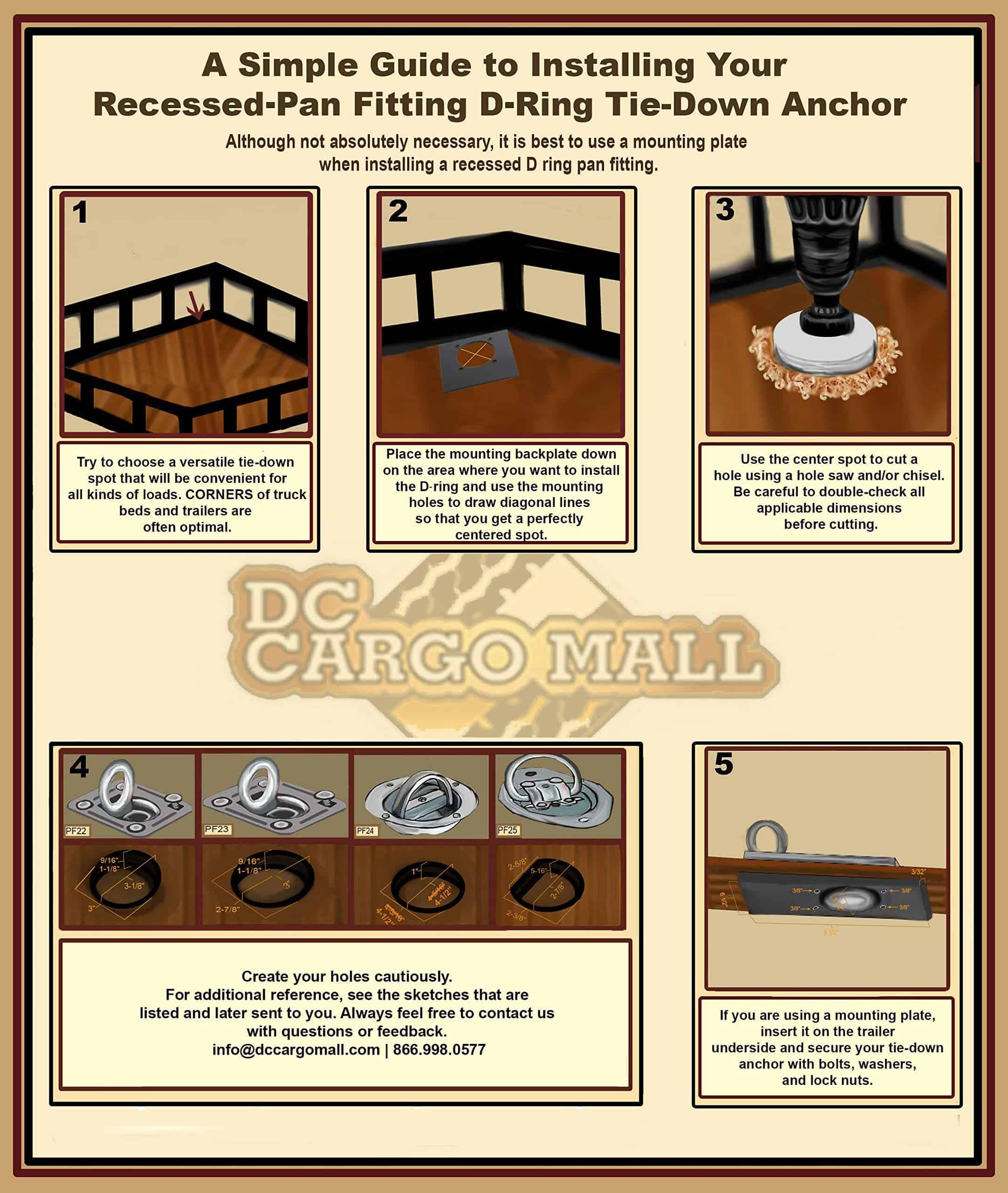 Cuatro Anillos encastrados de amarre con D, Anclas de - Imagen 8