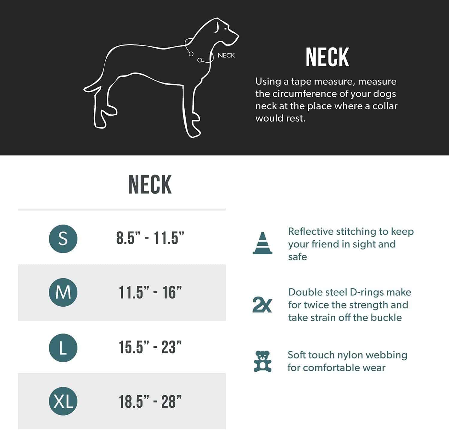 Collar de perro de nylon premium EzyDog Double Up con - Imagen 6