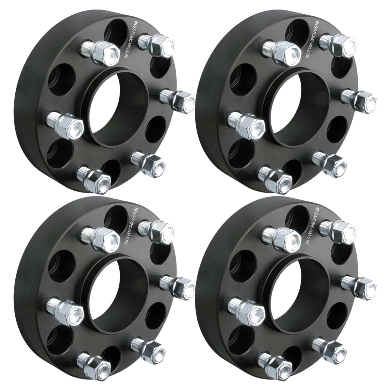 DCVAMOUS 4PC Separadores de rueda negro 6x5.5 Hubcentric de