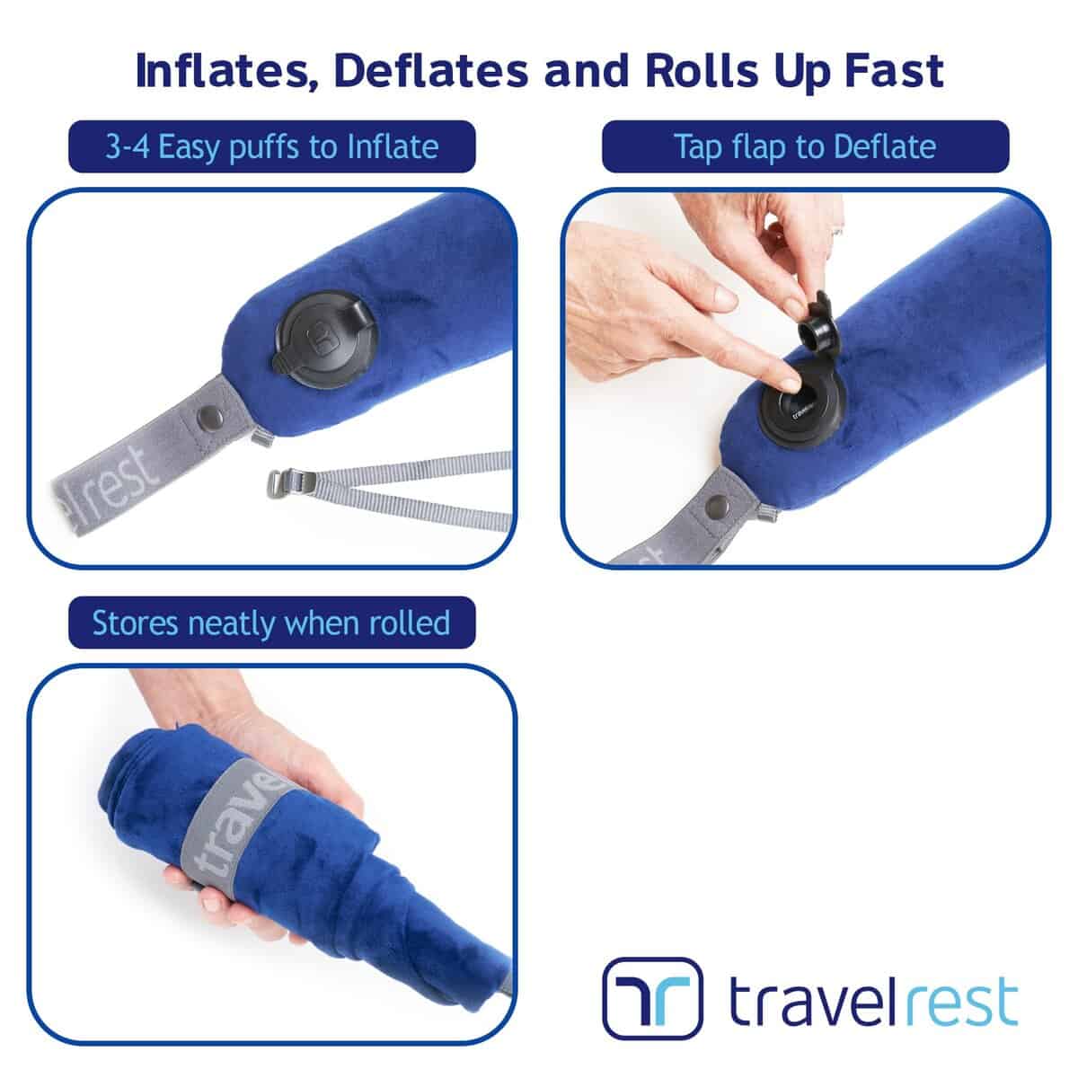 Almohada de viaje TRAVELREST todo en uno para el cuello y - Imagen 7