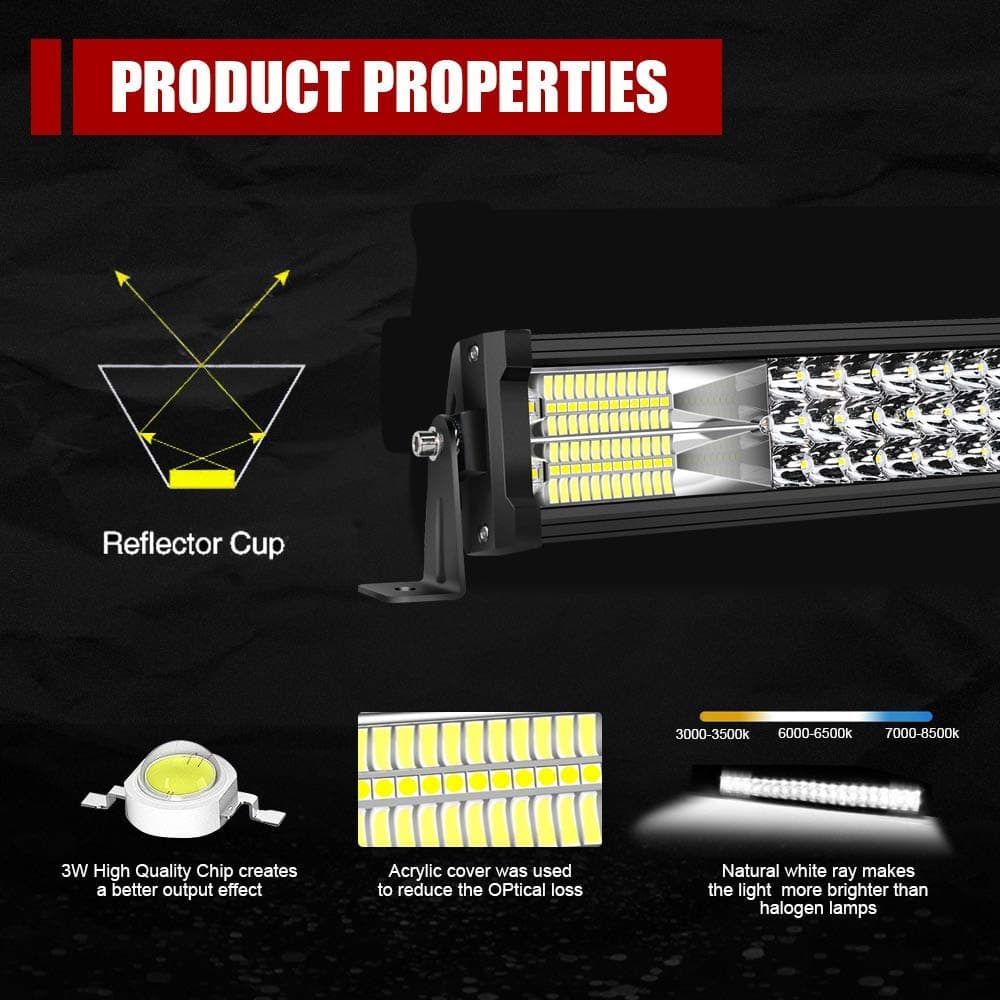 Barra de Luz LED TURBO SII de 32 Pulgadas 405W Triple Fila - Imagen 5