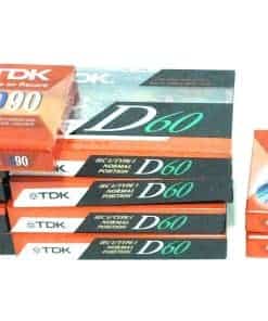 Paquete de 10 cintas de casete en blanco TDK D90 más una