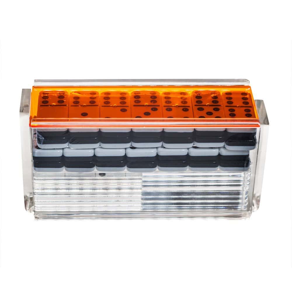 Juego de Dominó Moderno Double Six Jumbo con Soportes, - Imagen 3