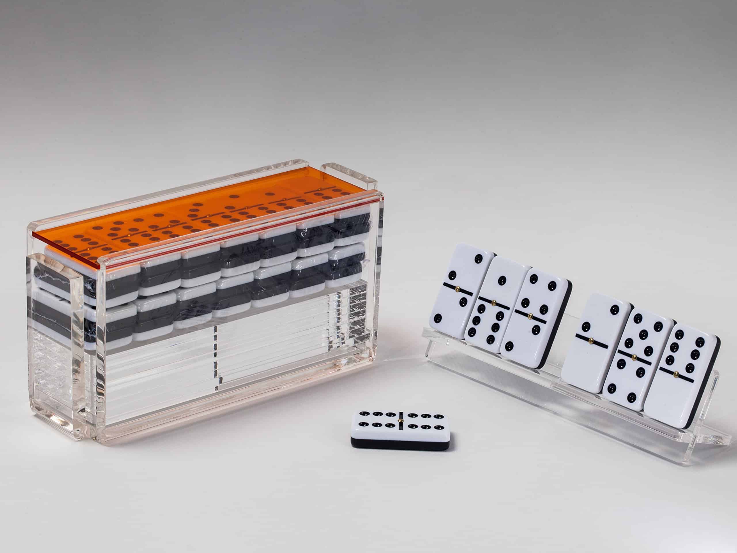 Juego de Dominó Moderno Double Six Jumbo con Soportes, - Imagen 4
