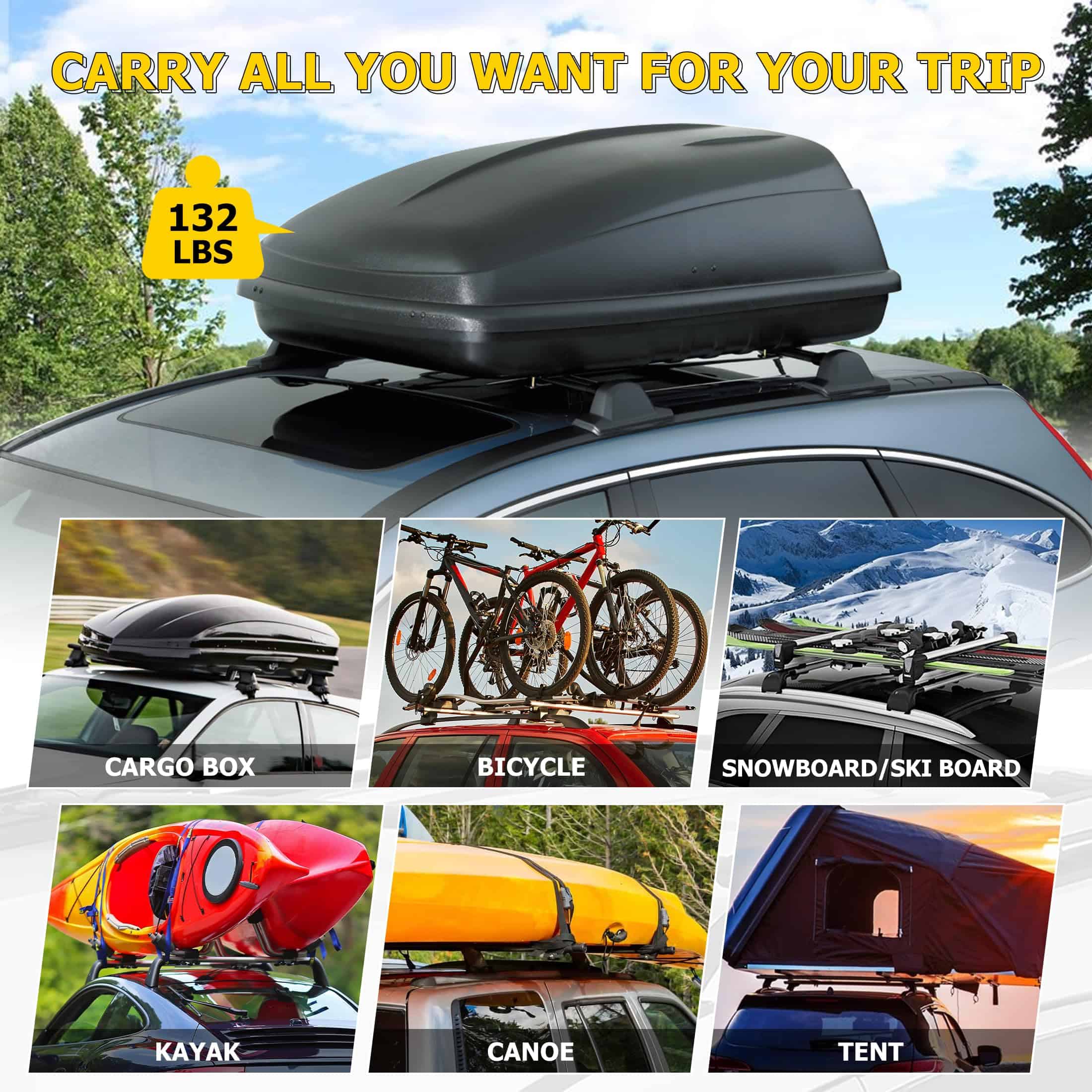 Barras transversales de rack de techo AUXMART 2 piezas - Imagen 5