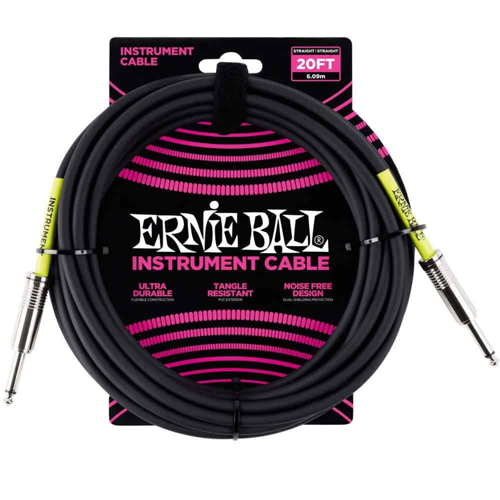 Cable de instrumento Ernie Ball, Recto/Recto, 20 pies,