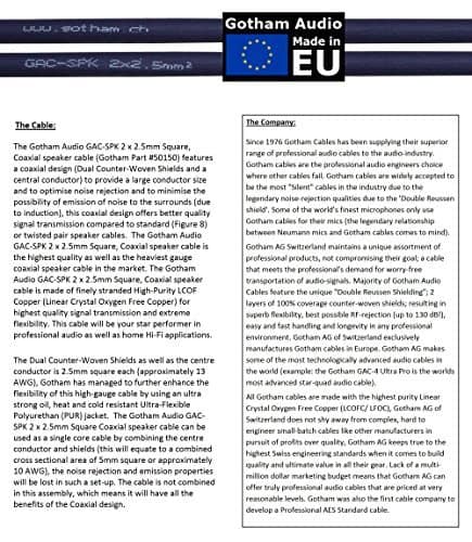 Cable de Altavoz Coaxial Gotham GAC-SPK 2 x 2.5mm² (Azul), - Imagen 4