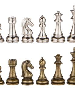 Juego de Ajedrez de Metal Extra Pesado Janus en Plata y