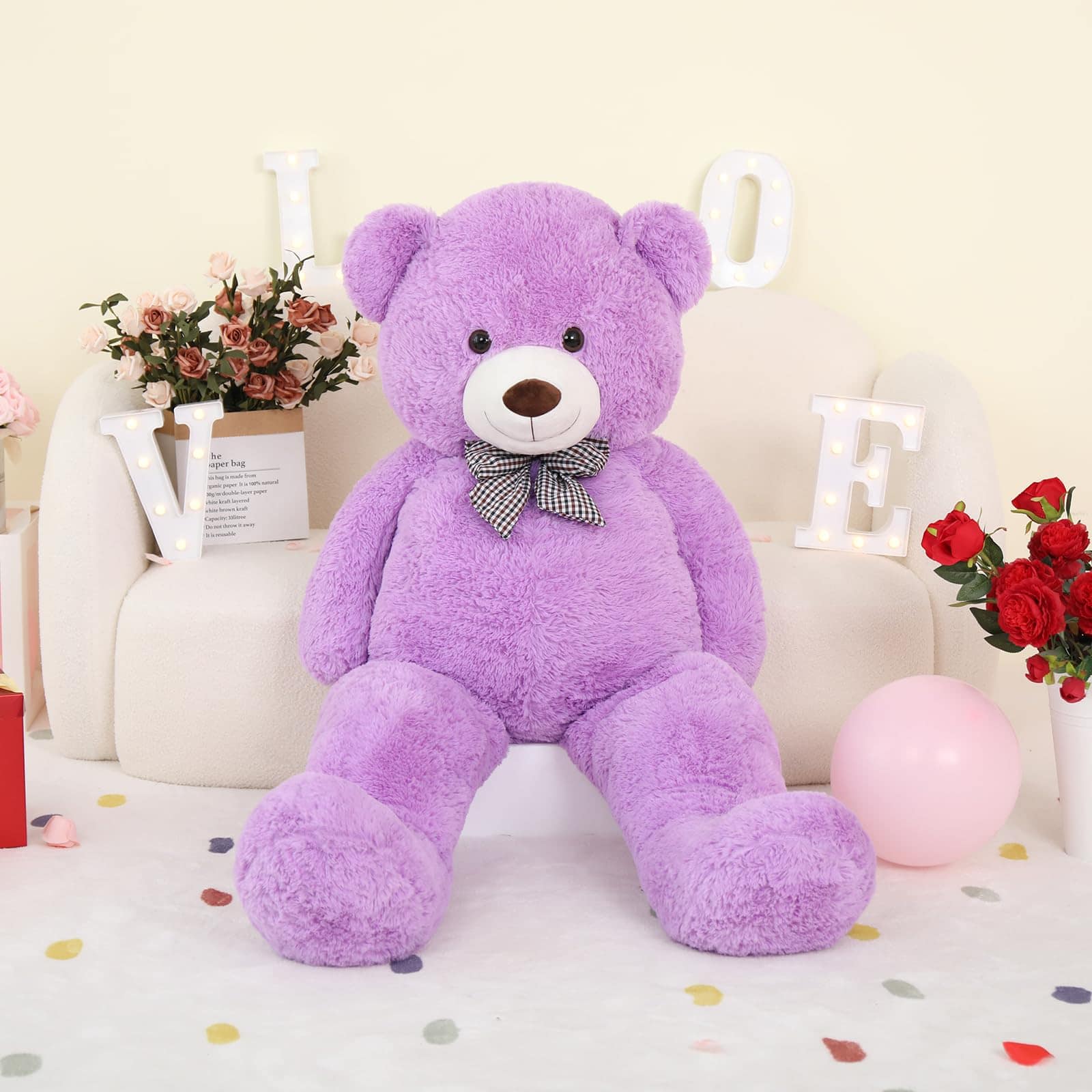 Oso de Peluche Gigante MorisMos Morado, Peluche de Gran Oso - Imagen 4