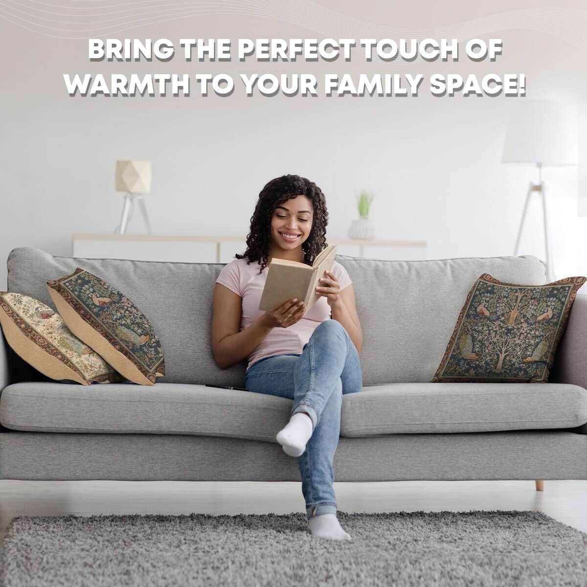 Funda de Almohada Decorativa Charlotte Home -Azul del árbol - Imagen 7