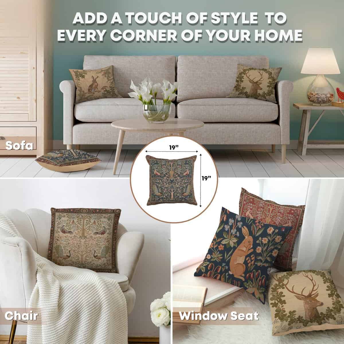 Funda de Almohada Decorativa Charlotte Home -Azul del árbol - Imagen 6