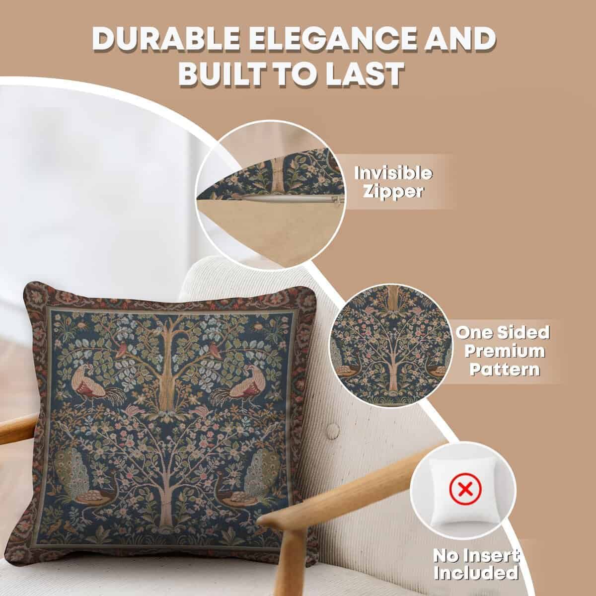 Funda de Almohada Decorativa Charlotte Home -Azul del árbol - Imagen 3