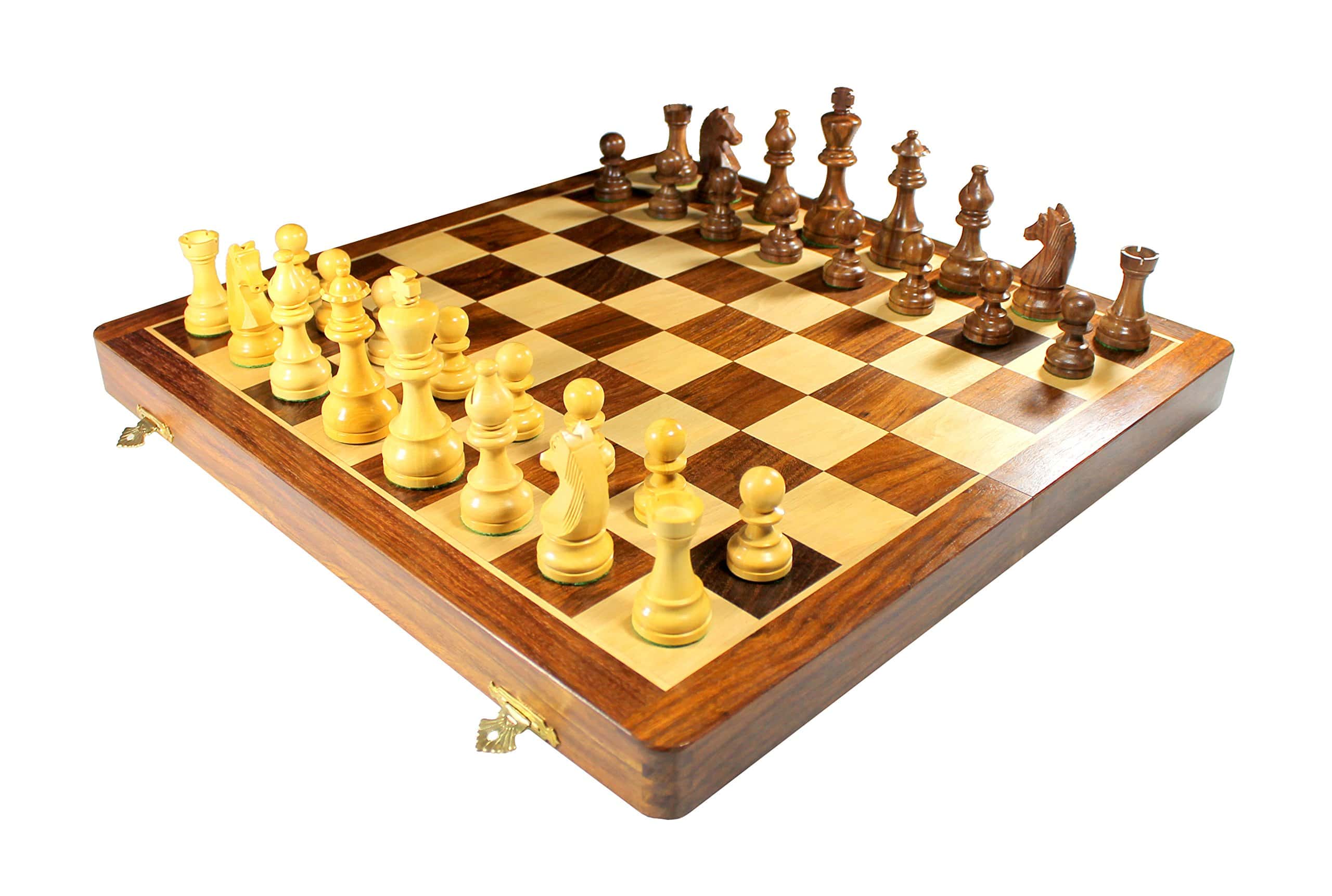 StonKraft 18" x 18" Juego de Ajedrez de Madera Plegable - Imagen 4