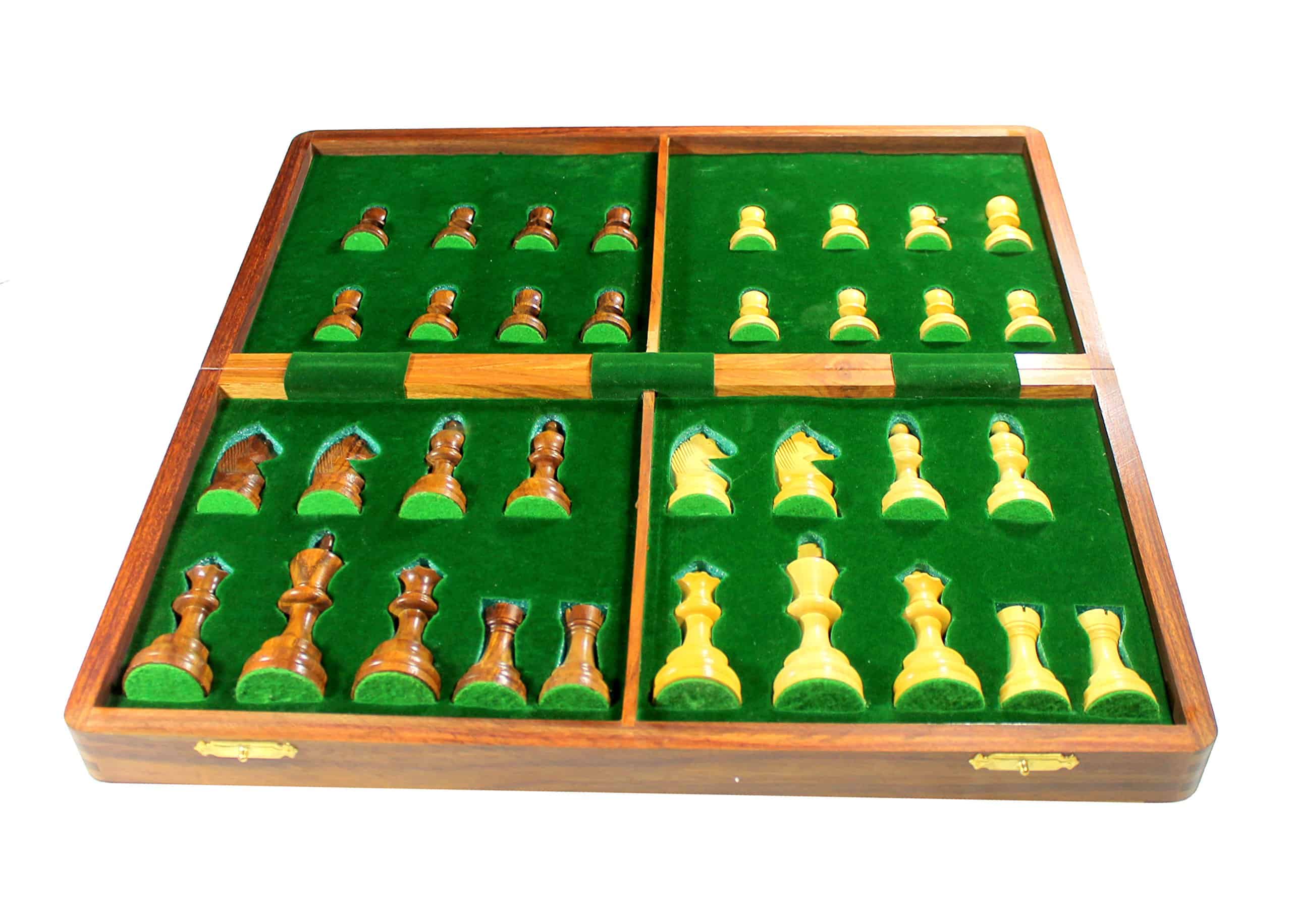 StonKraft 18" x 18" Juego de Ajedrez de Madera Plegable - Imagen 7