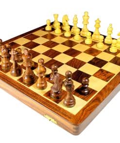 StonKraft 18" x 18" Juego de Ajedrez de Madera Plegable