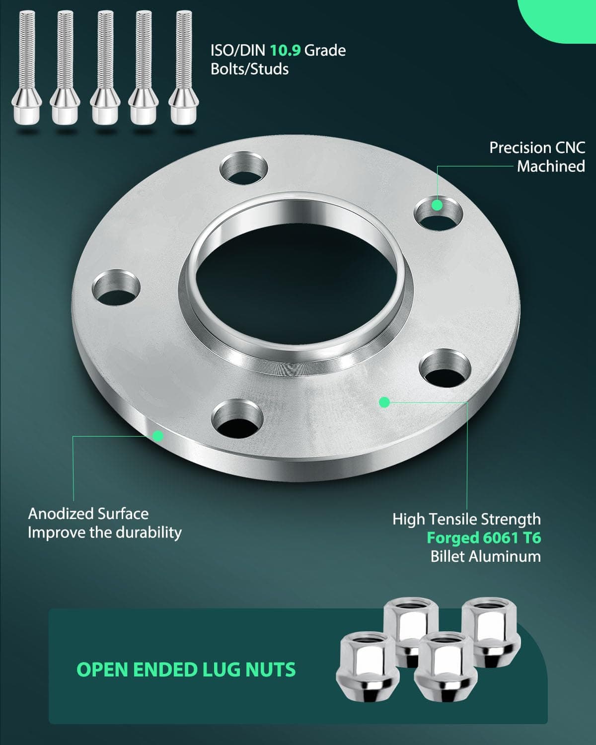 Kit de separadores de rueda de 10mm de 5 tornillos SCITOO - Imagen 4