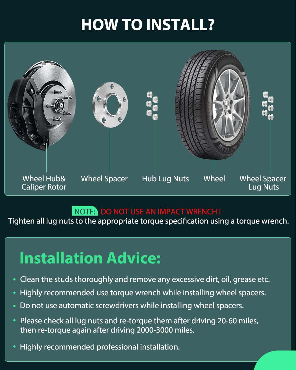 Kit de separadores de rueda de 10mm de 5 tornillos SCITOO - Imagen 6