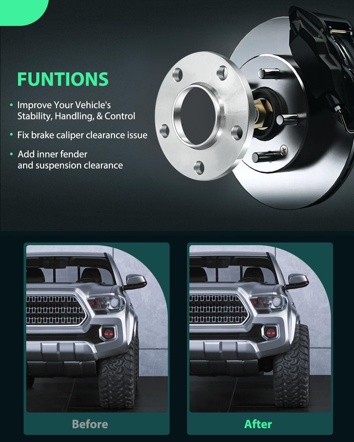 Kit de separadores de rueda de 10mm de 5 tornillos SCITOO - Imagen 5