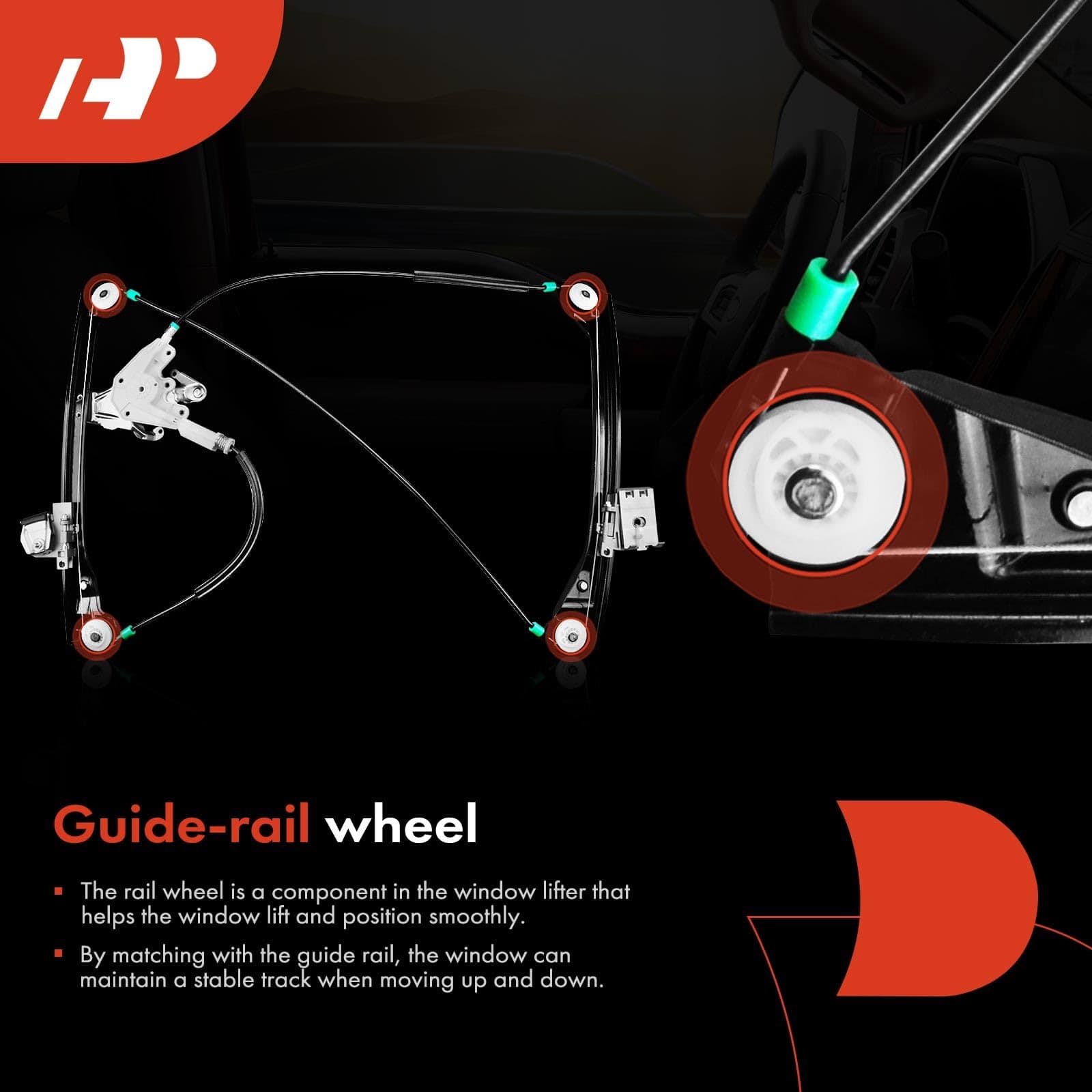 Regulador de ventana de energía A-Premium sin motor de - Imagen 6