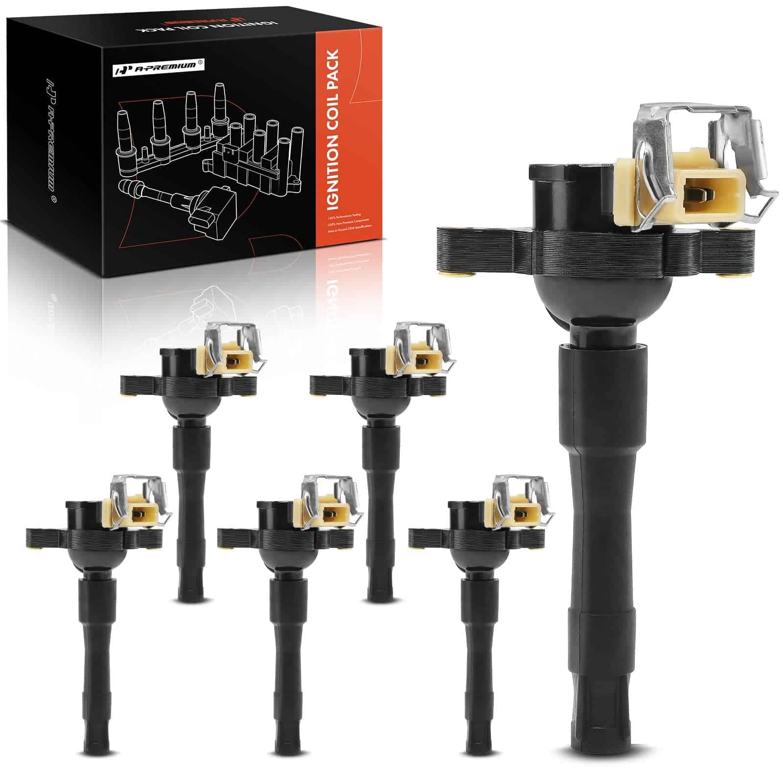 Conjunto de 6 Bobinas de Encendido A-Premium Compatible con