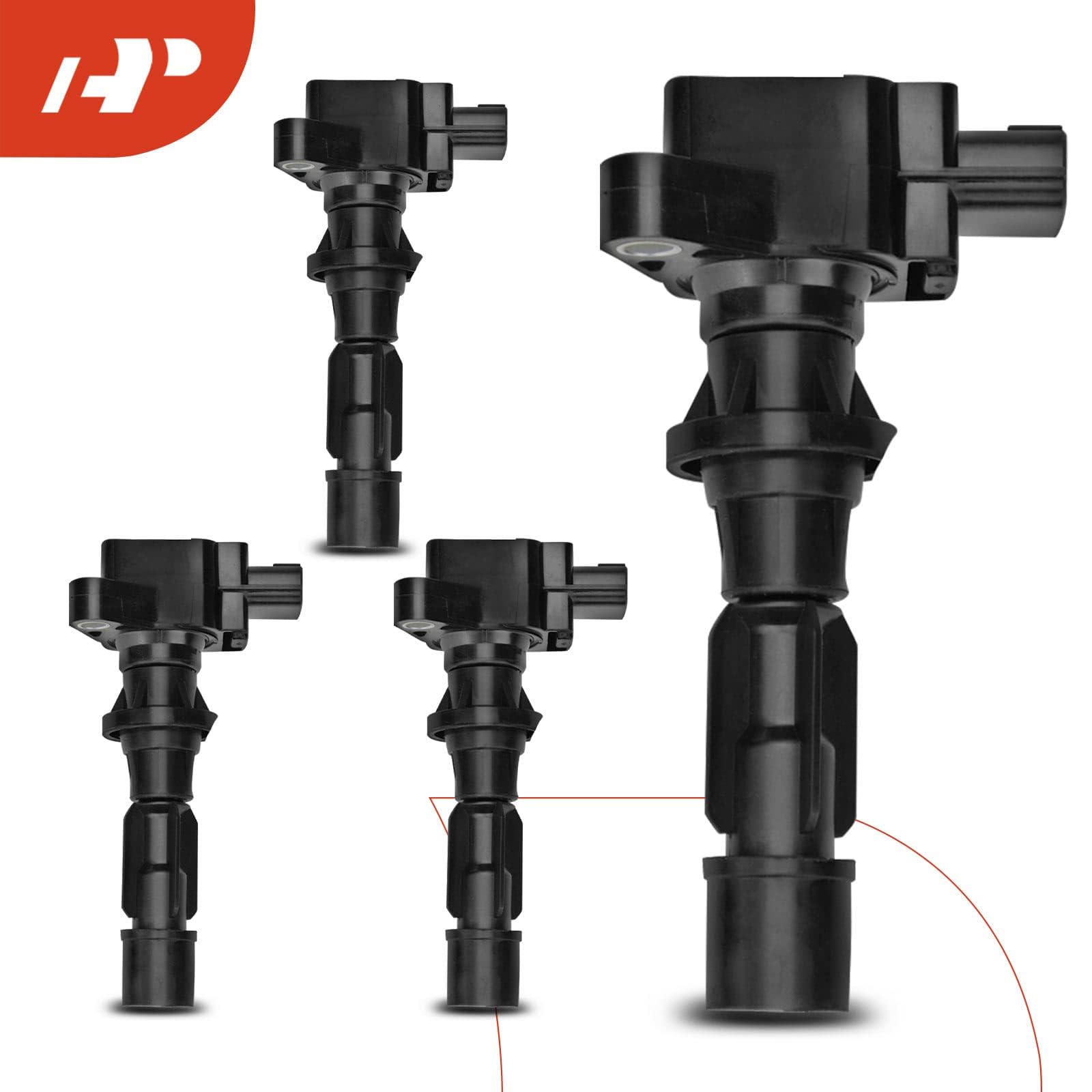 Conjunto de 4 bobinas de encendido de motor A-Premium - Imagen 9