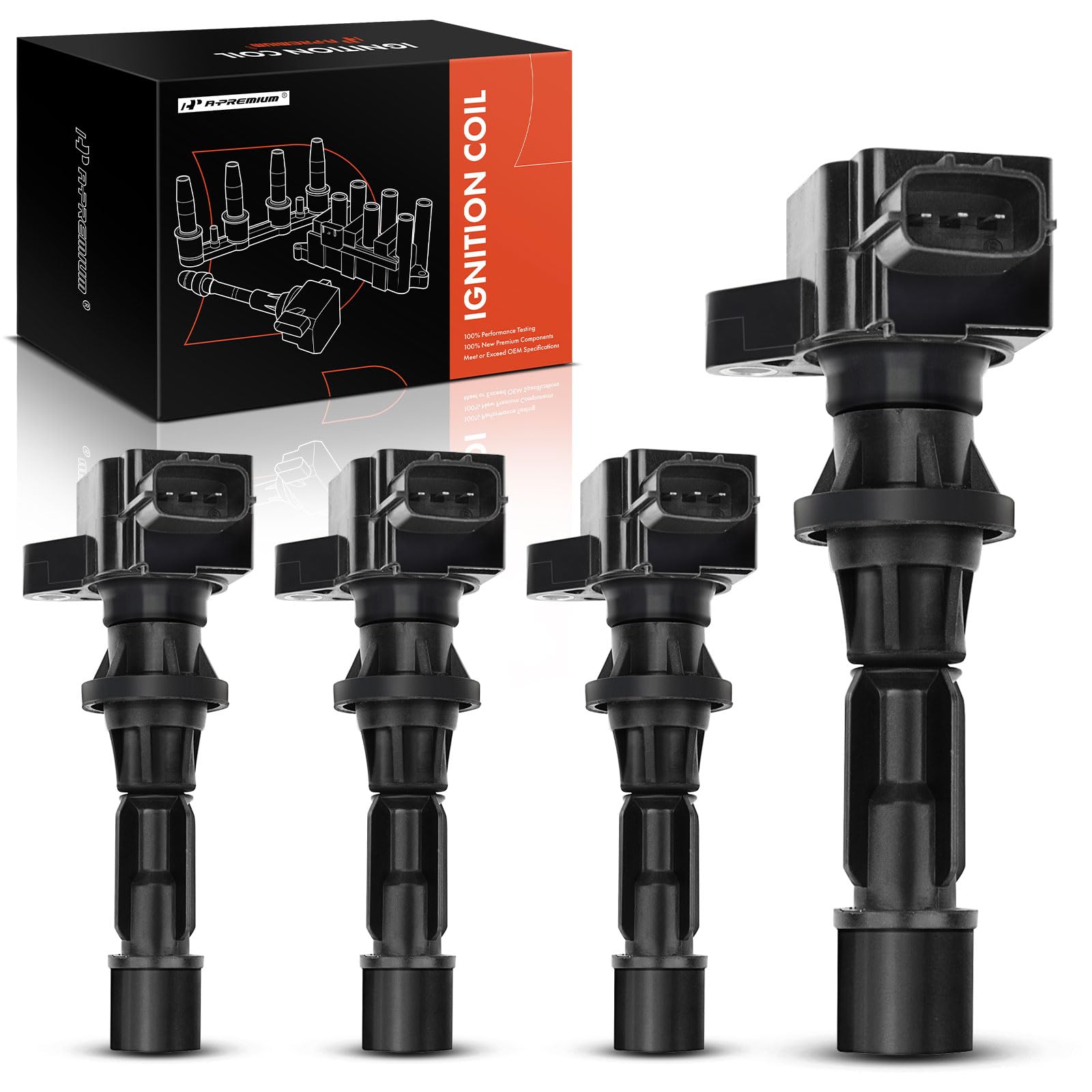 Conjunto de 4 bobinas de encendido de motor A-Premium