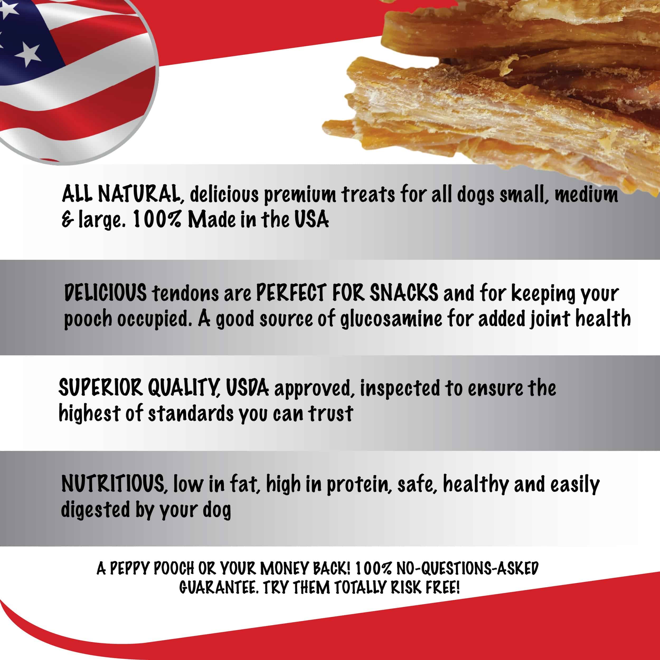 Peppy Pooch Beef Tendones Sticks de 5" - Paquete de 12. - Imagen 8