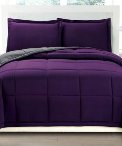 Set de Comforter Reversible de Lujo de 3 Piezas en Morado
