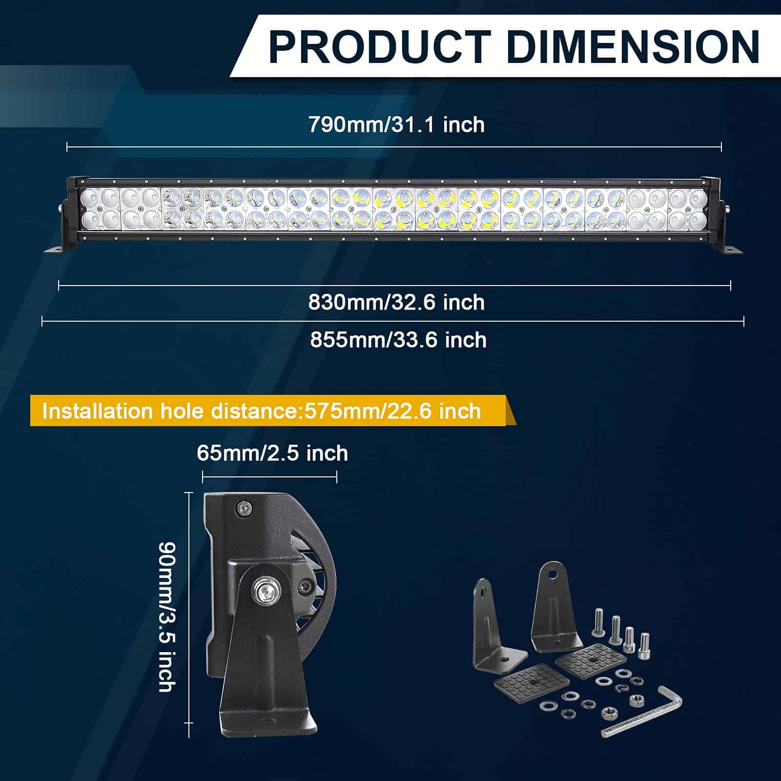 Barra de Luz LED AUXTINGS de 32 pulgadas -Negro - Imagen 3