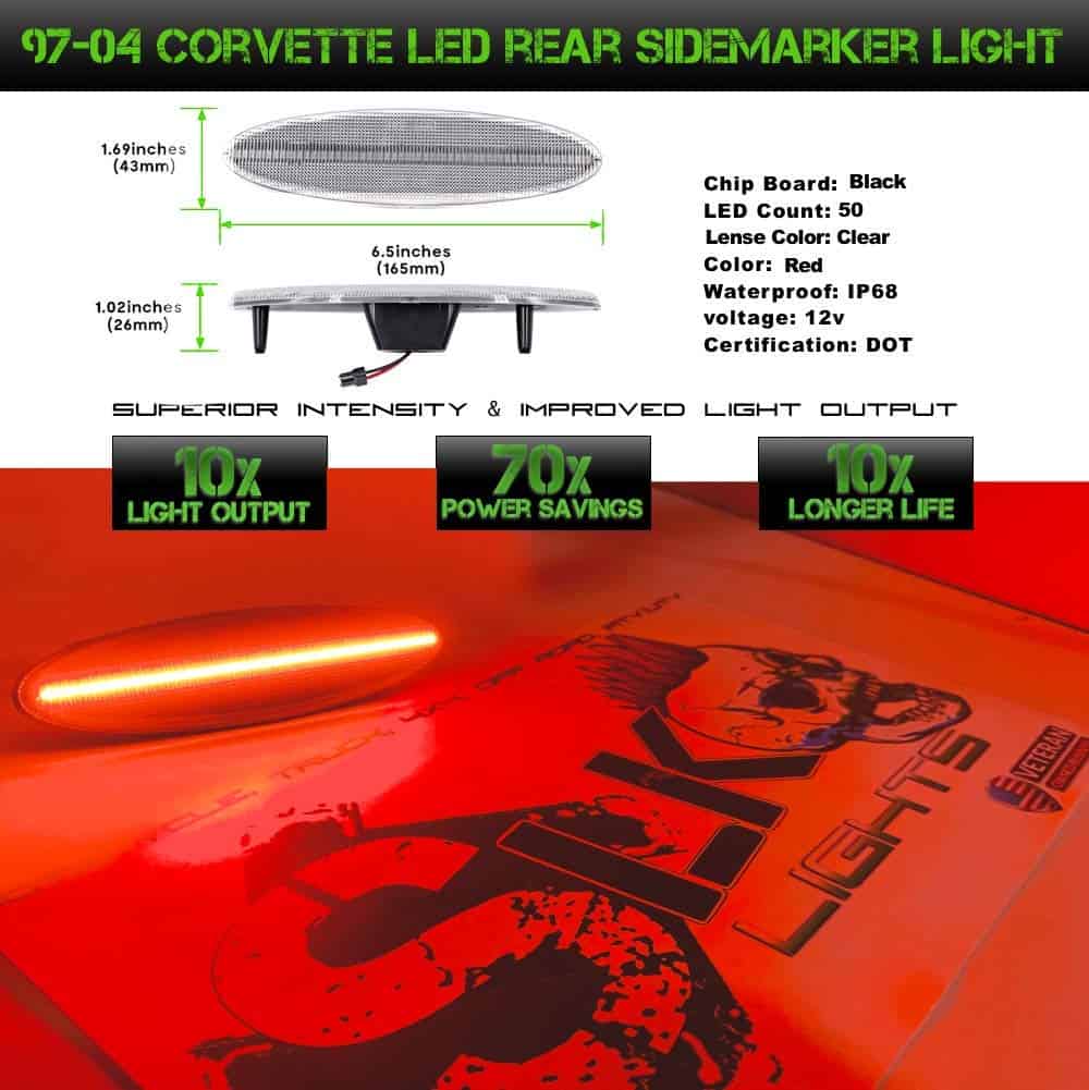 Luces LED Rojas para Guardabarros Traseros SLK-Lights C5 - Imagen 3