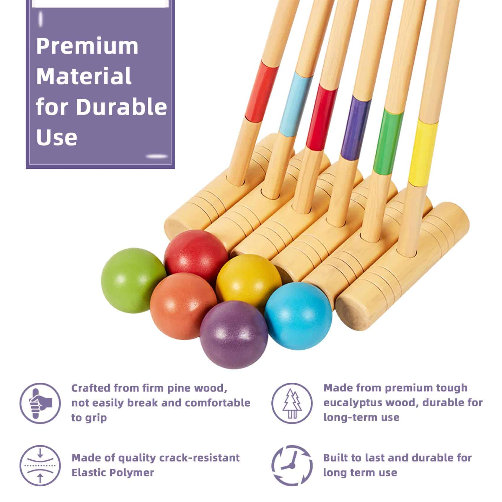 Juego de Croquet ApudArmis de 35 pulgadas para Seis - Imagen 4