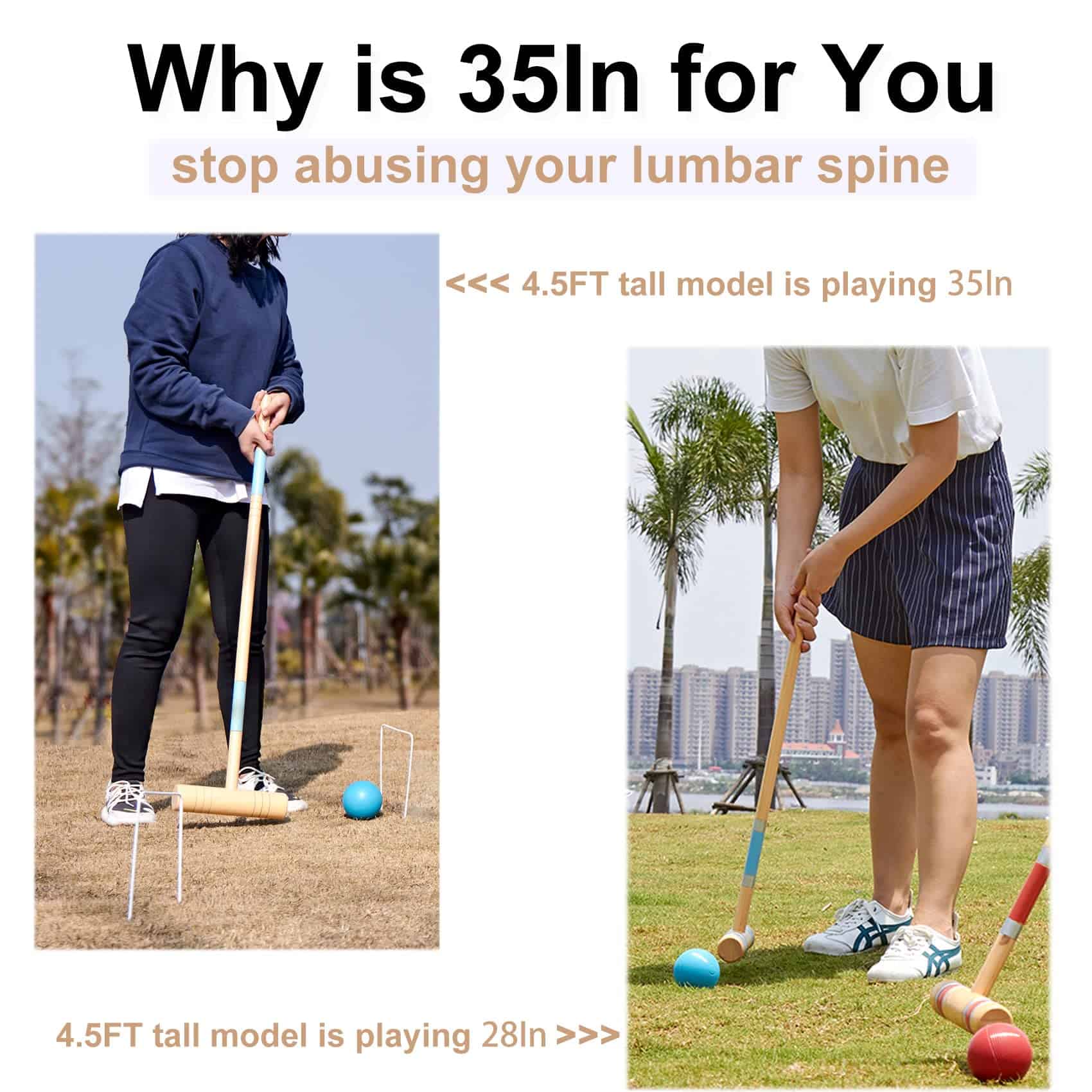 Juego de Croquet ApudArmis de 35 pulgadas para Seis - Imagen 3