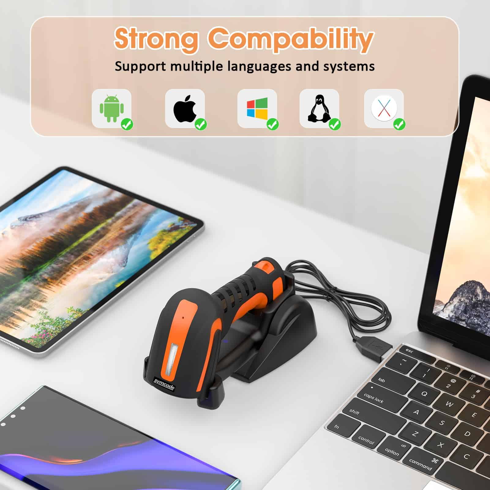 Escáner de Código de Barras 2D QR Bluetooth Symcode con - Imagen 8