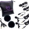 Kit de Micrófono Lavalier Dual Purple Panda para