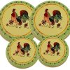 SET DE 4 TAPAS REDONDAS PARA QUEMADORES DE ESTUFA. (GALLO)