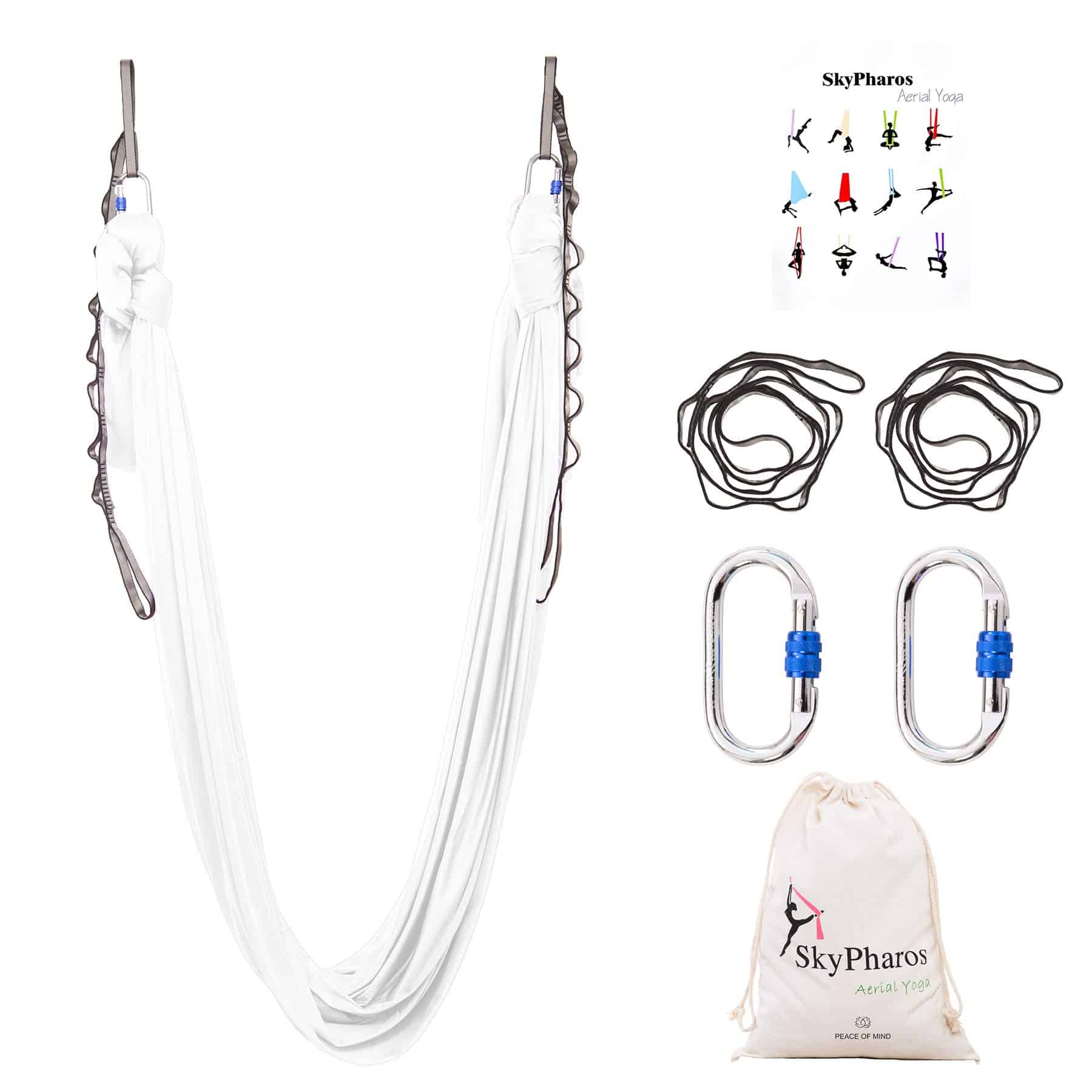Set de Columpio de Yoga Aéreo SKYPHAROS de 5.5 Yardas - Kit